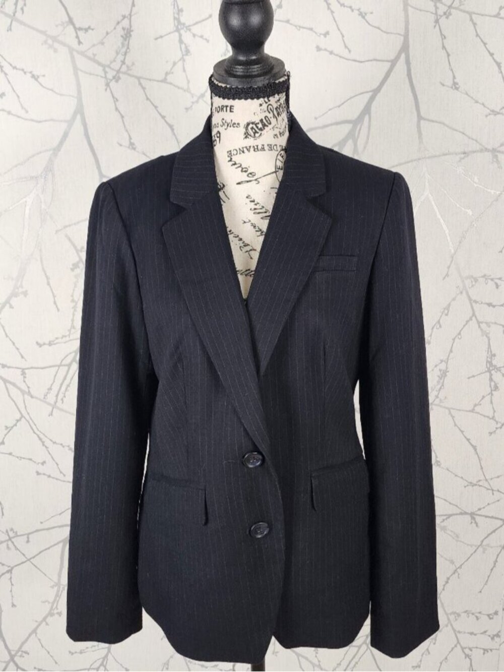 Banana Republic Pinstripe Two Button Fitted Blazer